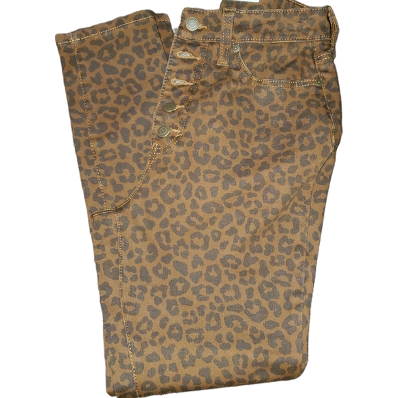 Time and Tru NEW Women's High Rise Skinny Leg Curvy Button Fly Animal Print 874 - Picture 2 of 7